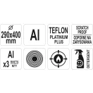 YATO GASTRO Fischbratpfanne mit Teflonbeschichtung 290 mm Aluminium