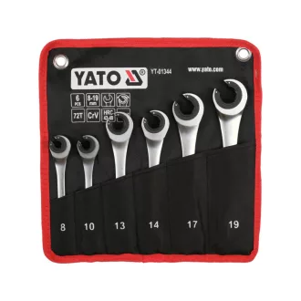 YATO Ratschen-Bremsleitungsschlüssel-Set, 6-teilig