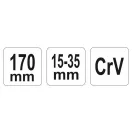 YATO Rollgabelschlüssel 15-35 mm / 170 mm CrV
