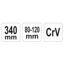 YATO Rollgabelschlüssel 80-120 mm / 340 mm CrV