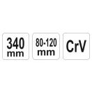 YATO Verstellbarer Stehbolzenschlüssel 80-120 mm / 340 mm CrV