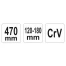 YATO Verstellbarer Stehbolzenschlüssel 120-180 mm / 470 mm CrV