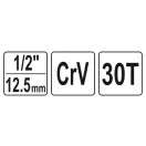 YATO Ratschenantriebswelle für 1/2" 30T Stufenkühlerschlüssel CrV