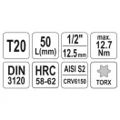 YATO Bit-Steckschlüssel Torx 1/2" T20 CrV