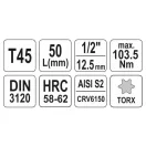 YATO Bit-Steckschlüssel Torx 1/2" T45 CrV