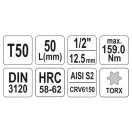 YATO Bit-Steckschlüssel Torx 1/2" T50 CrV