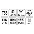 YATO Bit-Steckschlüssel Torx 1/2" T55 CrV