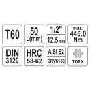 YATO Bit-Steckschlüssel Torx 1/2" T60 CrV