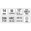 YATO Bit-Steckschlüssel Inbus 1/2" 14 mm CrV