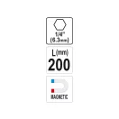 YATO Bithalter 200 mm 1/4" magnetisch