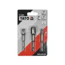 YATO Steckschlüssel-Adaptersatz 3-teilig 1/4" Sechskant -> 1/4", 3/8", 1/2" Vierkant