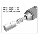 YATO Steckschlüssel-Adaptersatz 3-teilig SDS-Plus -> 1/4", 3/8", 1/2" Vierkant
