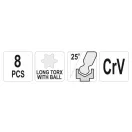 YATO Kugelkopf-Torx-Schlüsselsatz 8-teilig T9-T40 CrV