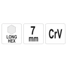 YATO langer Inbusschlüssel 7,0 mm CrV