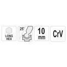 YATO Inbusschlüssel mit langem Kugelkopf, 10,0 mm CrV