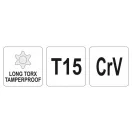 YATO Langer Torx-Schlüssel T15 CrV
