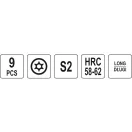 YATO Langer Torx-Schlüsselsatz 9-teilig T10 - T50 S2