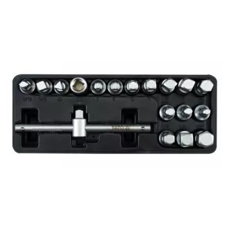  YATO Ölablassschlüssel-Set, 18-teilig, 5/16"-3/8", 8mm, 10mm, 7-14mm, 10mm, 8-17mm, 3/8" C