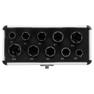   YATO Schraubendreherkopf-Entfernungsset 10-teilig 3/8" 9-19 mm