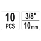YATO Schraubendreherkopf-Entfernungsset 10-teilig 3/8" 9-19 mm