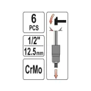 YATO Steckschlüsselsatz 6-teilig 1/2" 17-27 mm CrMo