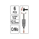 YATO Steckschlüsselsatz 6-teilig 1/2" 17-27 mm CrMo