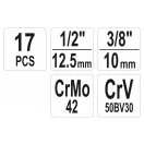 YATO Schraubendreherkopf und Schraubendreher-Extraktionssatz 17-teilig