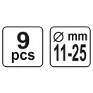 YATO Kupplungszentrierset 9-teilig 11-25 mm