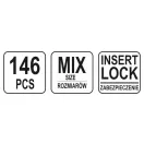 YATO Sechskant-Selbstsicherndes Muttern-Set 146-teilig M4-M12