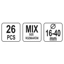 YATO Schlauchklemmen-Set 26-teilig 16-40 mm