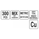 YATO Kupfer-Unterlegscheiben-Set 300-tlg