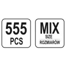 YATO Klammerset 555-tlg