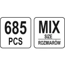 YATO Kabelhülsen-Set 685-teilig