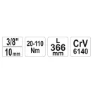 YATO Drehmomentschlüssel 3/8" 20-110 Nm / 342-360 mm CrV