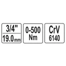 YATO Drehmomentschlüssel 3/4" 0-500 Nm CrV