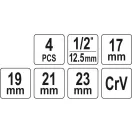YATO Kreuzschlüssel 1/2" 17 x 19 x 21 x 23 mm zerlegt CrV