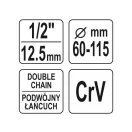 YATO Ölfilter-Entfernerkette 1/2" 60-115 mm