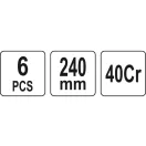 YATO Dichtungsextraktionshaken-Set 6-teilig 240 mm