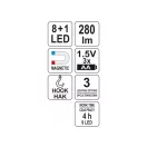 YATO Akku-LED-Lampe 8+1 LED