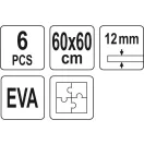YATO Schaumstoffmatte 600 x 600 mm (6 Stück)