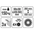 YATO Schubladen-Werkstatthocker 150 kg