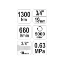 YATO Druckluft-Schlagschrauber 3/4" 1300 Nm