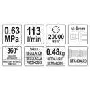 YATO Druckluftschleifer 1/4" leichter 113 l/min