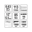YATO Pneumatik 3 in 1 Set (Ratschenschlüssel, Geradschleifer, Winkelschleifer)
