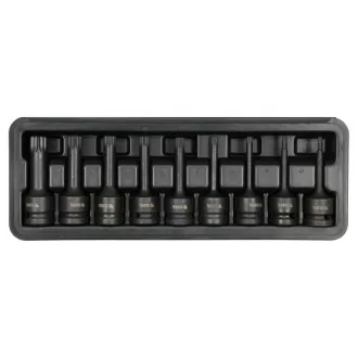   YATO Maschinen-Steckschlüsselsatz mit langem Bit, 9-teilig, Spline 1/2 Zoll, M4-M16, CrMo