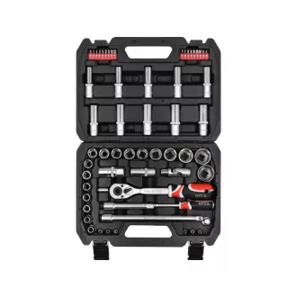 YATO Steckschlüsselsatz 60-teilig 1/2" 1/4" CrV