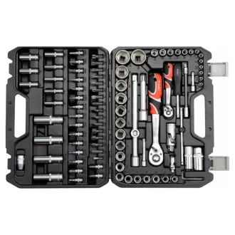 YATO Steckschlüsselsatz 94-teilig 1/4", 1/2" CrV