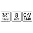 YATO Bithalter-Adapter 3/8" Vierkant ->8 mm Sechskant