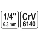 YATO Bithalter-Adapter 1/4" Vierkant ->1/4" Sechskant