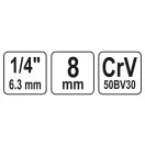 YATO Steckschlüssel 1/4" 8 mm CrV